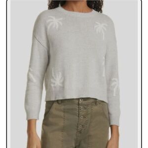 Rails Perci Heather Grey Palms Crew Neck Sweater Casual Neutral Comfy Medium